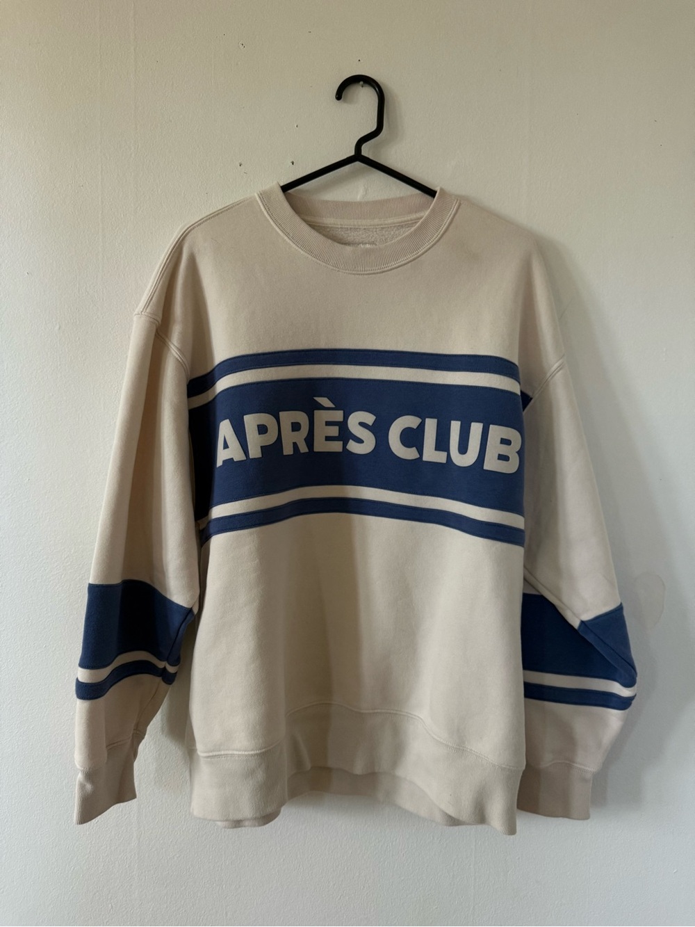 Abercrombie Après Club Cream Crewneck Sweater